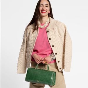 Frances Valentine Michelle Crossbody Naplak Frame Bag Green